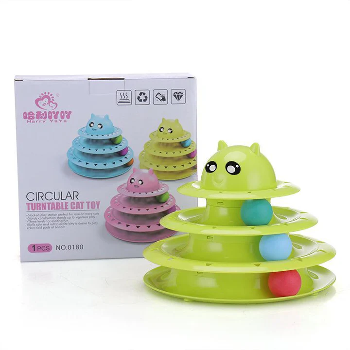 Tower Of Tracks With Face Cat Toy
