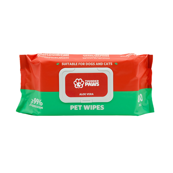 Thunder Paws Sanitary Pet Wipes - 80PCS