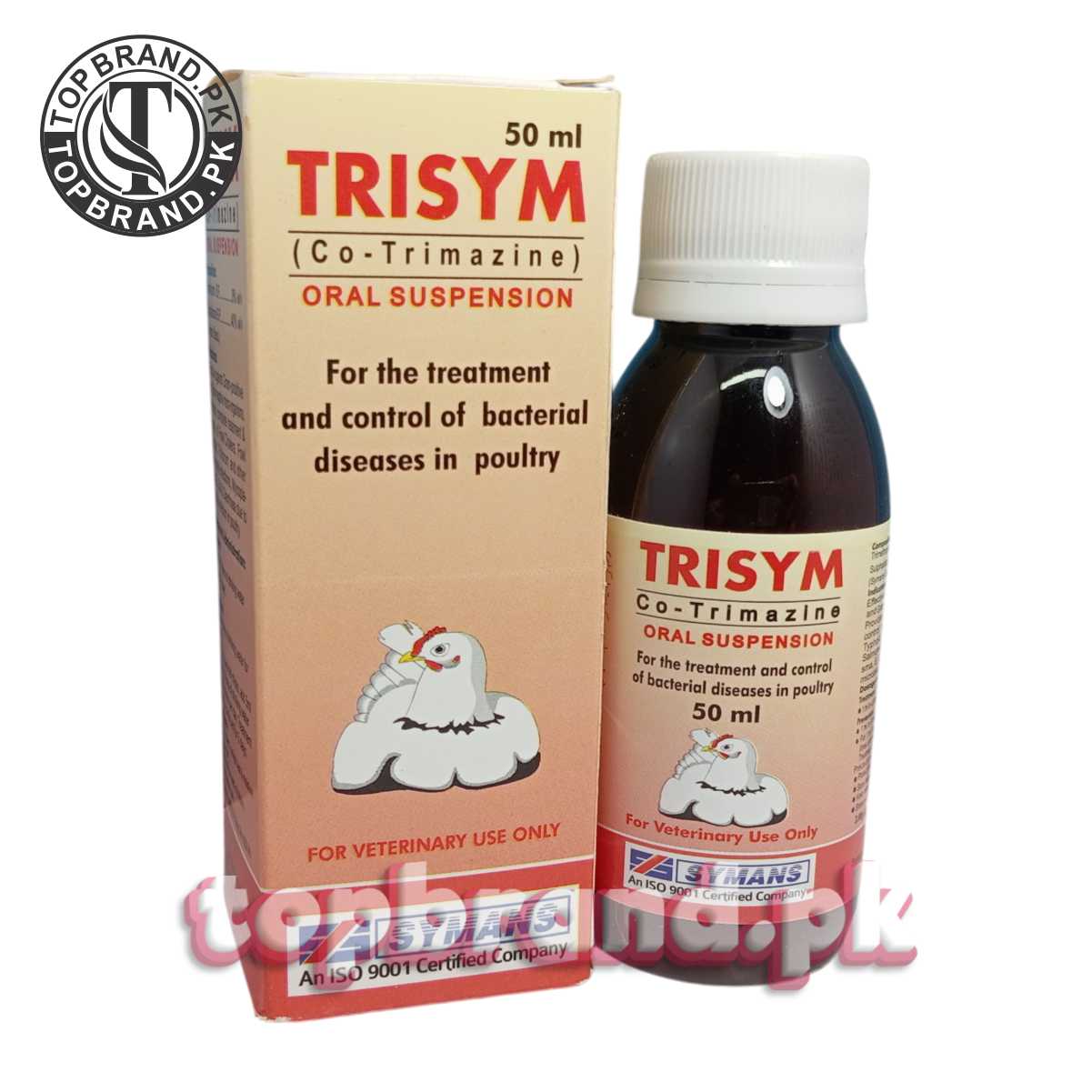 Trisym (Co-Trimethoprim 8% + Sulphadiazine 40%) Oral Suspension