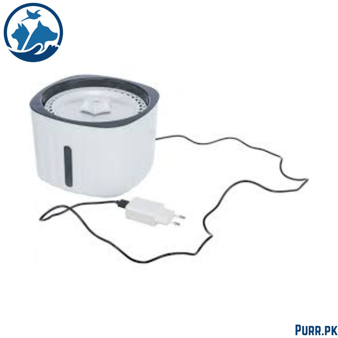 Trixie Pet Water Fountain White / Grey Plastic – 2 Litre – 18.5 x 13 x 18.5