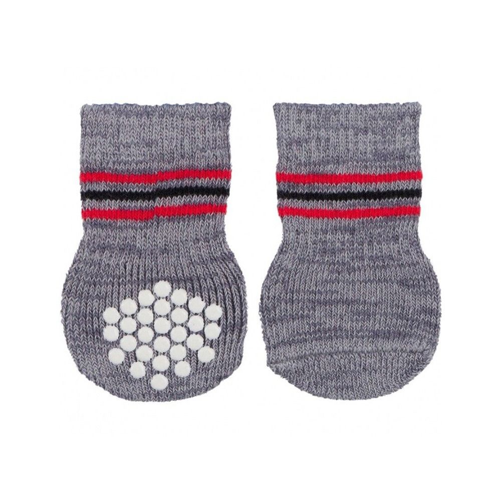 Trixie Dog Sock with Rubber Coating - Grey