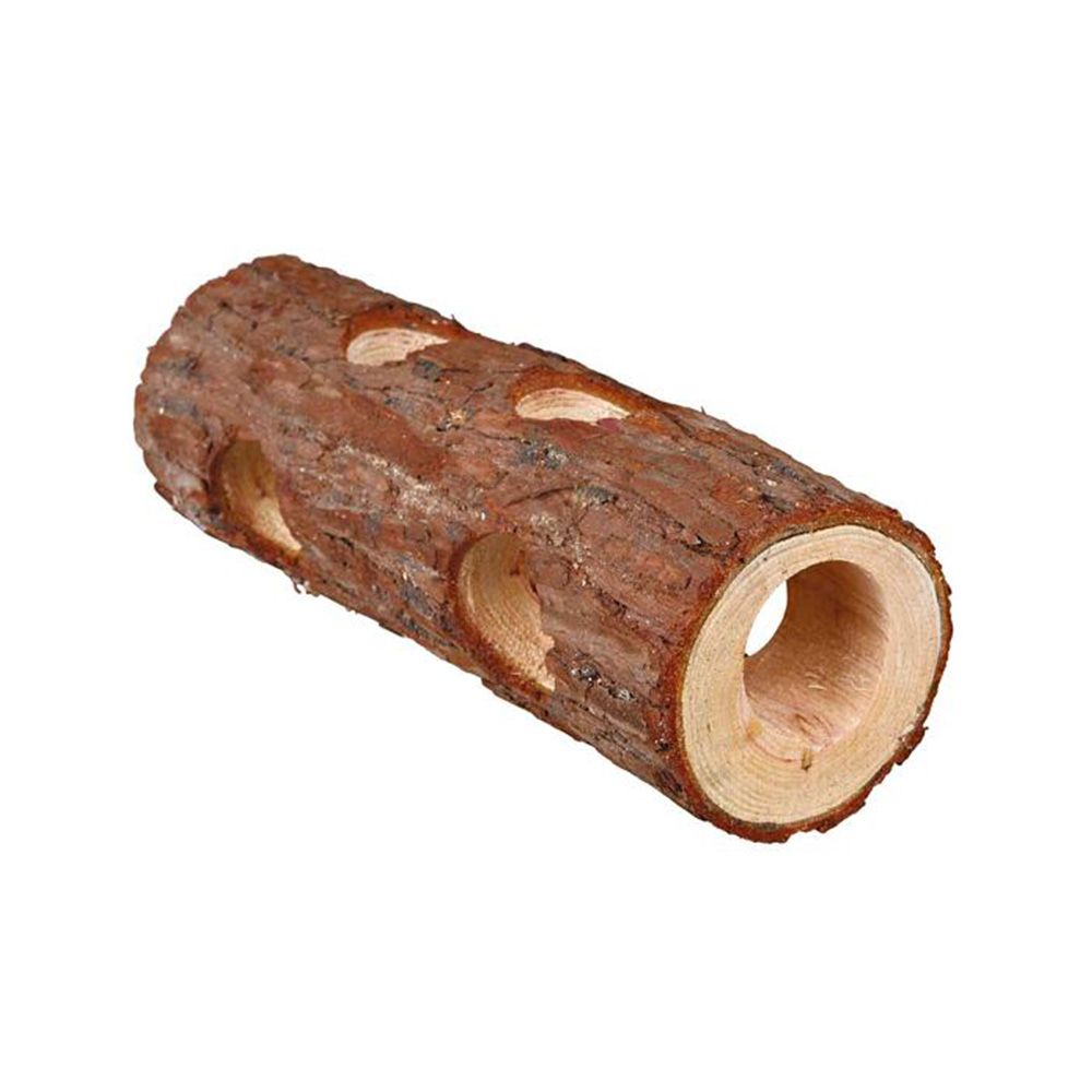 Trixie Wood Tube Tunnel For Small Pets - Brown