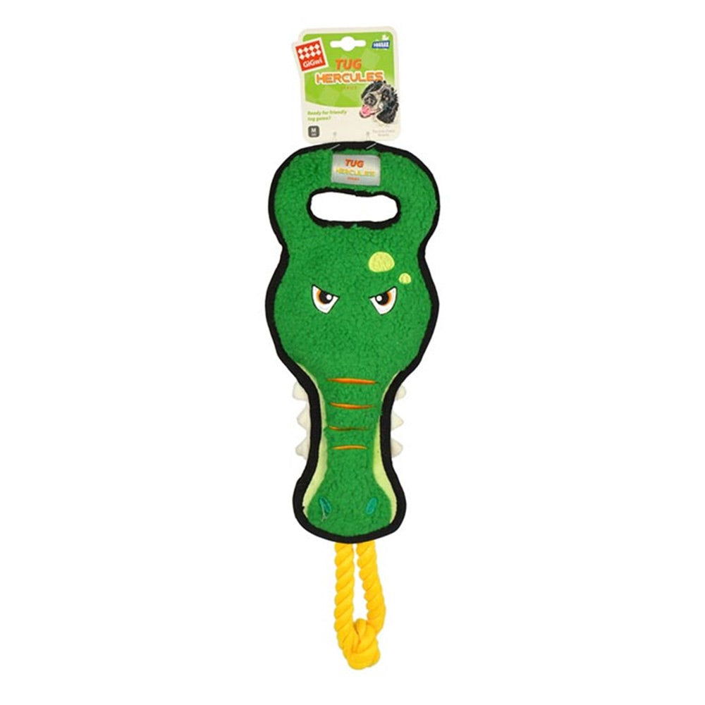 GiGwi Tug Hercules Squeaker Inside Dog Toy Crocodile