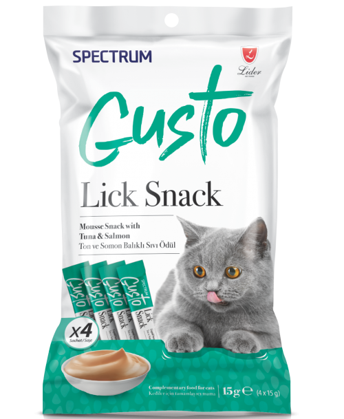 Spectrum Gusto Lick Snack, Mousse Snack with Tuna &amp; Salmon 60gm