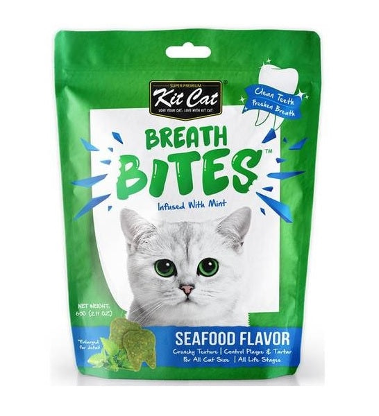 Kit Cat Breath Bites Seafood Flavour Cat Treats 60G
