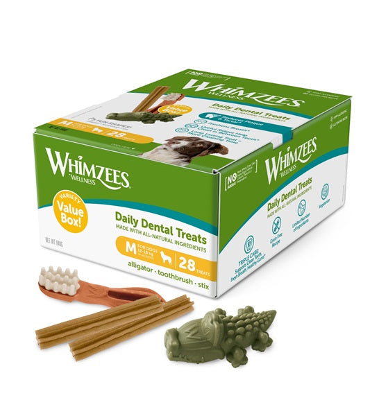 Whimzees Variety Dental Chews for Medium Dogs Value Box 28PCS 28PCS