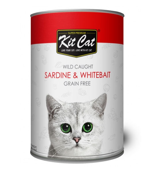 Kit Cat Wild Caught Grain Free Sardine & Whitebait Wet Cat Food 400G