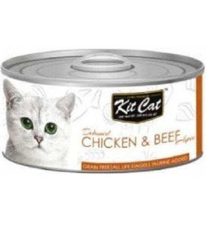 Kit Cat Grain Free Chicken & Beef Topper Wet Cat Food 80G