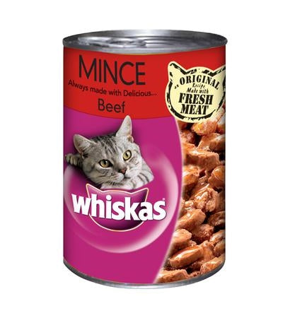 Whiskas Mince Beef Wet Cat Food 400G