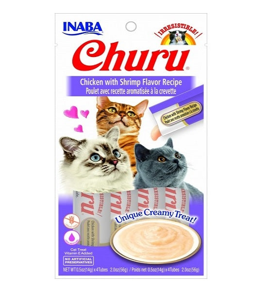 Inaba Churu Chicken with Shrimp Flavour Recipe Cat Treat 56G 56G