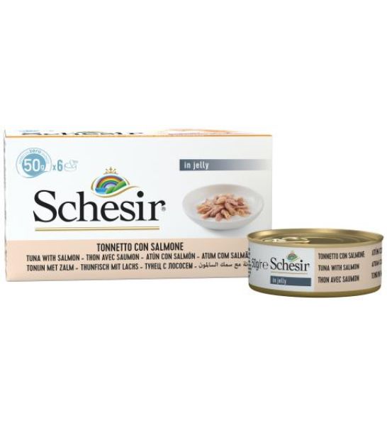 Schesir Tuna & Salmon In Jelly Multipack Adult Wet Cat Food 6X50G