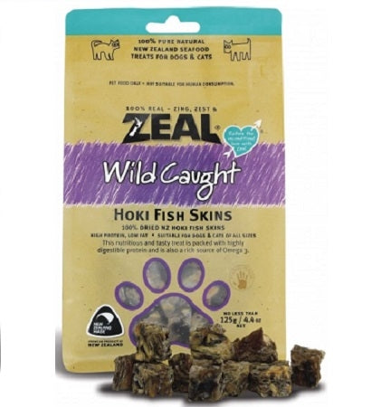Zeal Pet Food Hoki Fish Skin Dog & Cat Treats 125G