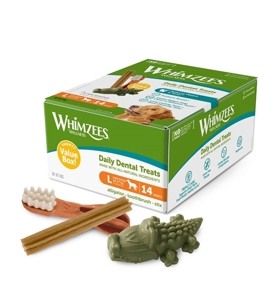 Whimzees Variety Dental Chews for Large Dogs Value Box 14PCS 14PCS