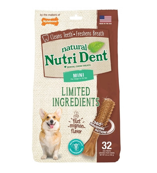 Nylabone Nutri Dent Filet Mignon Dental Dog Chews