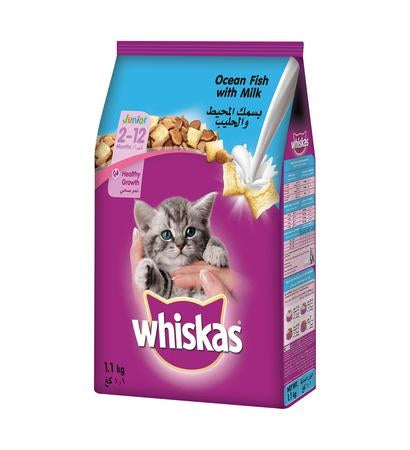 Whiskas Junior Ocean Fish with Milk Dry Cat Food 1.1KG
