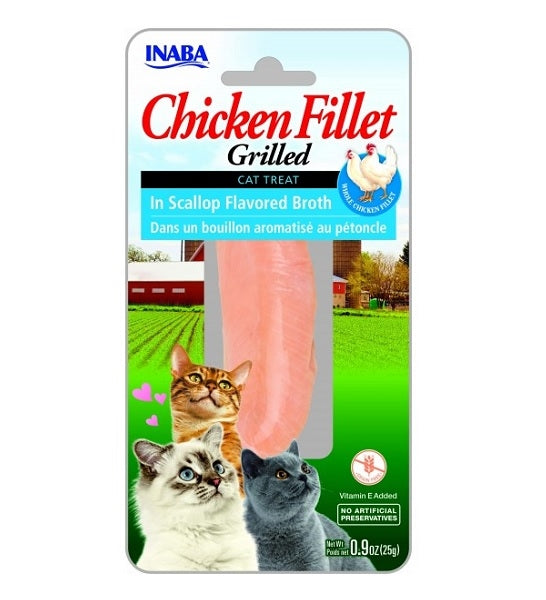 Inaba Grilled Chicken Fillet in Scallop Broth Cat Treat 25G