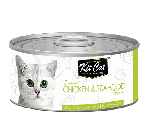 Kit Cat Grain Free Chicken & Seafood Topper Wet Cat Food 80G