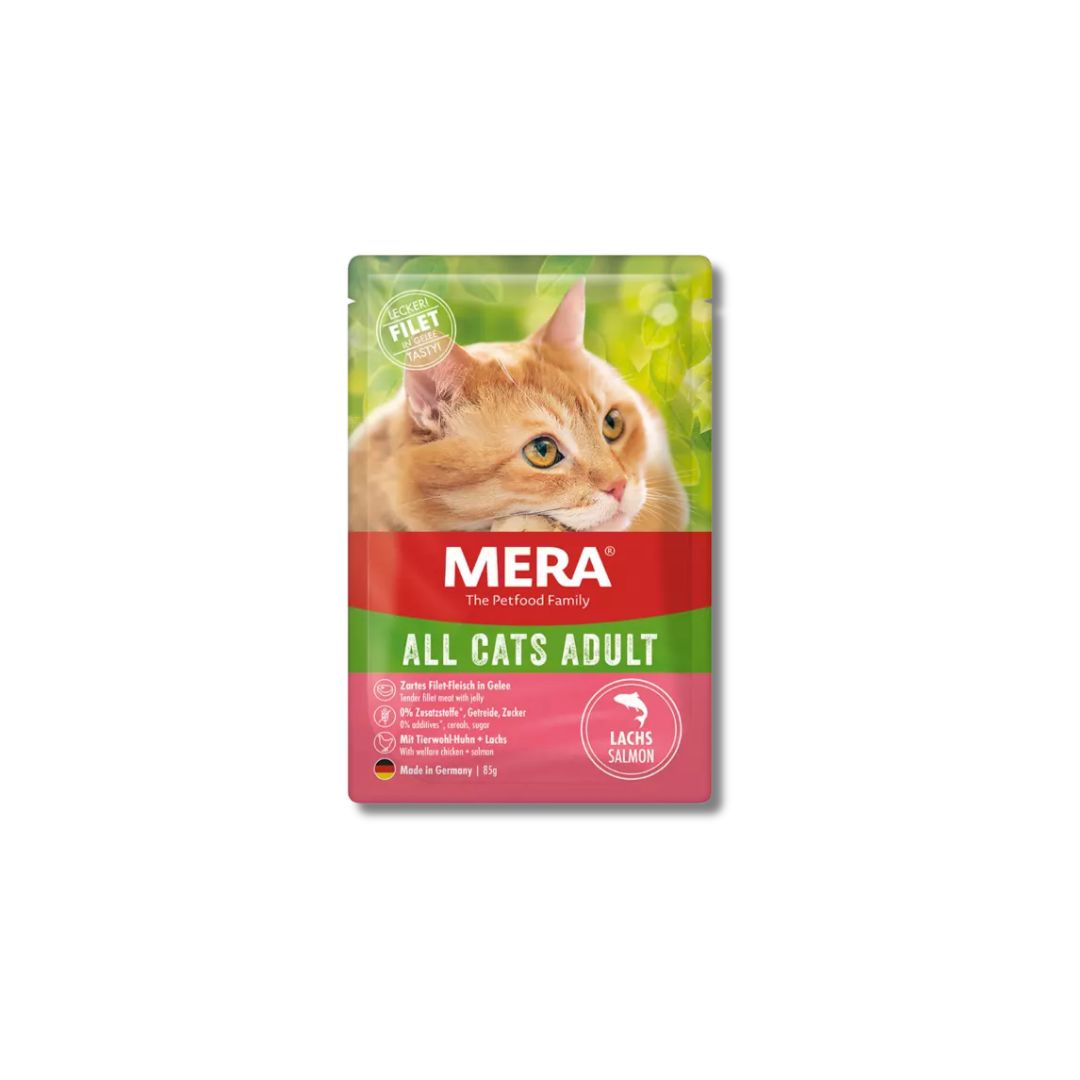 MERA All Cats Adult Wet Cat Food with Salmon box pack of (12)