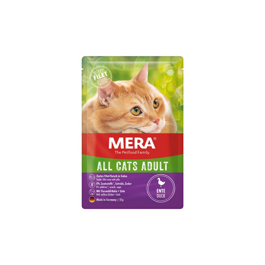 MERA All Cats Adult Wet Cat Food with Duck box pack of (12)