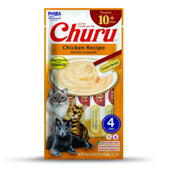 Inaba Churu For Senior Cat Chicken Recipe - 4PCS/PK - 56g