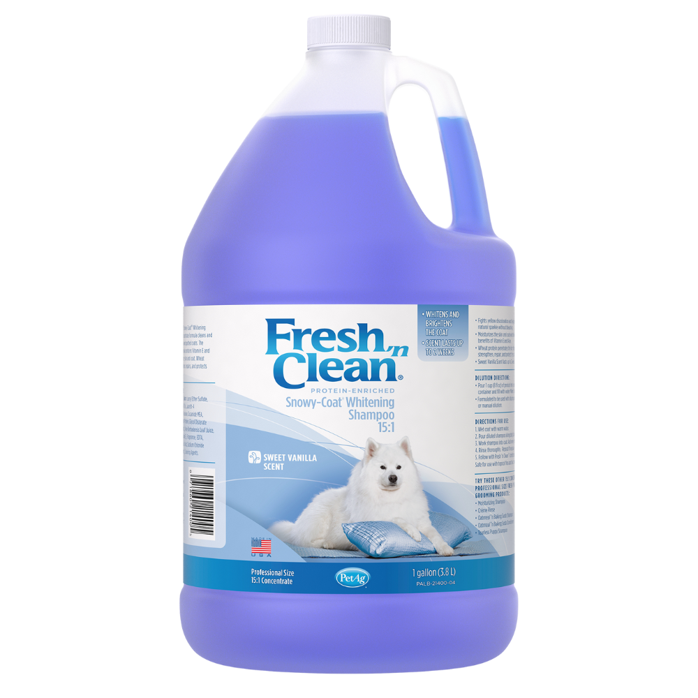 FRESH 'N CLEAN® SNOWY-COAT® WHITENING SHAMPOO - VANILLA SCENT - 1 GALLON - PET AG - USA