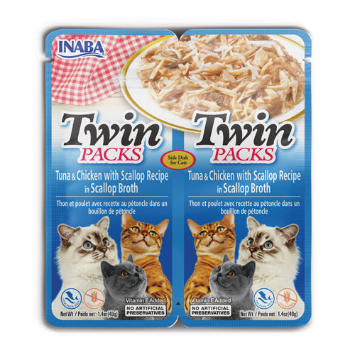 Inaba Twin Packs Tuna & Chicken with Scallop Recipe in Scallop Broth - 80g