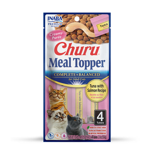Inaba Churu Meal Topper - Tuna with Salmon Recipe Cat Treat - 4PCS/PK - 56g