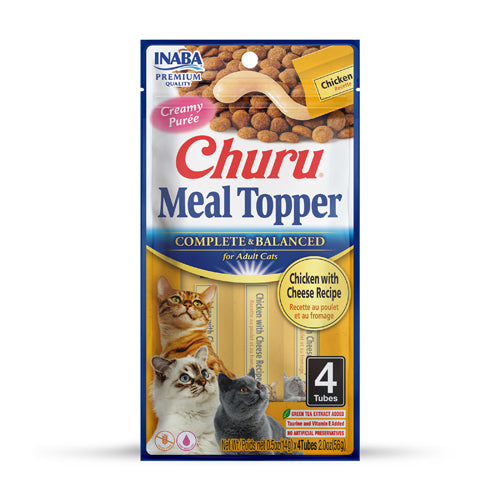 Inaba Churu Meal Topper - Chicken with Cheese Recipe Cat Treat - 4PCS/PK - 56g
