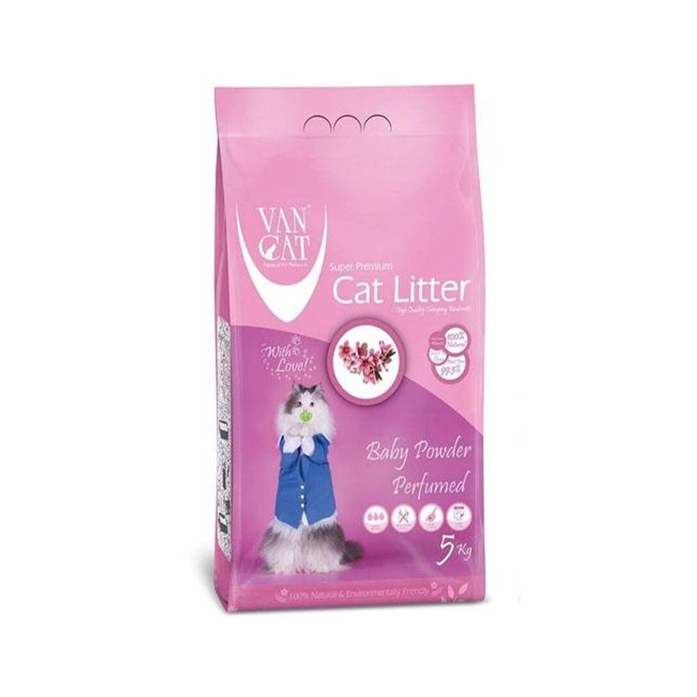 Van Cat White Bentonite Clumping Cat Litter Baby Powder