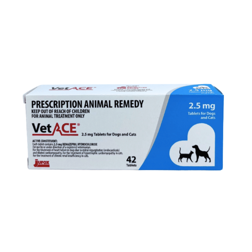 Vet Ace 2.5 mg for dogs & cats (Benazepril hydrochloride) - 42 tablets