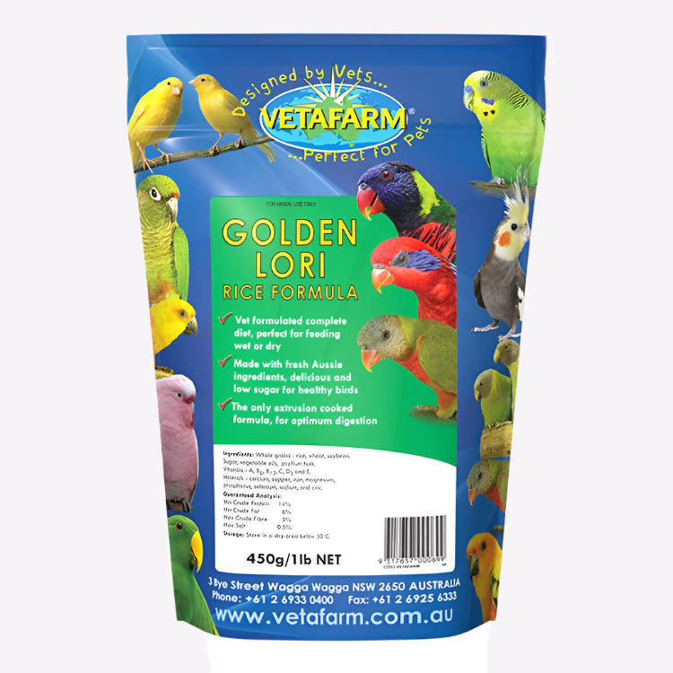 Vetafarm Golden Lori rice formula - 450g