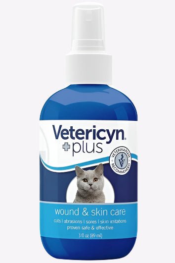 Vetericyn Plus Feline Antimicrobial Cat Wound & Skin Spray – 3oz