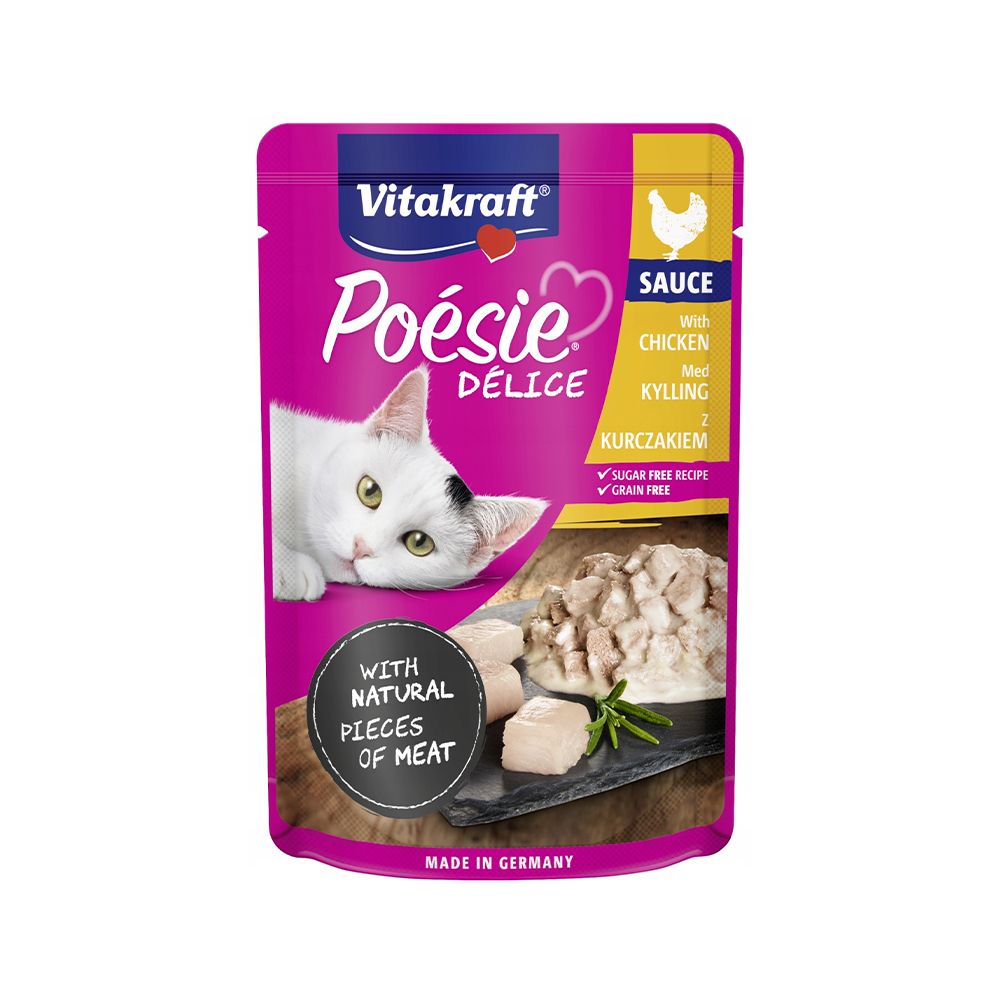 Vitakraft Poeise Delice with Chicken in Sauce Cat Food Pouch - 85 g - Pack of 12