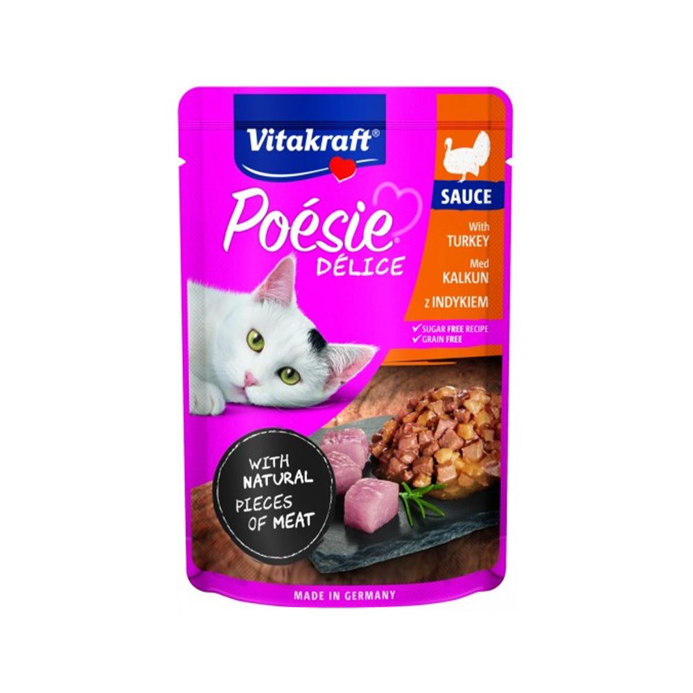 Vitakraft Poesie Delice with Turkey in Sauce Cat Food Pouch - 85 g - Pack of 12