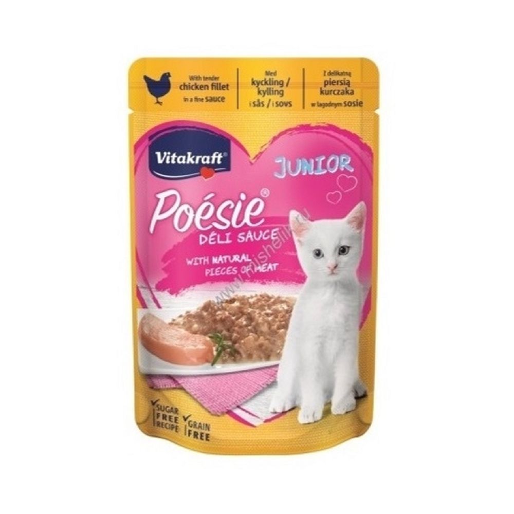 Vitakraft Poesie Delisauce Chicken Fillet Junior Cat Food Pouch - 85 g - Pack of 12