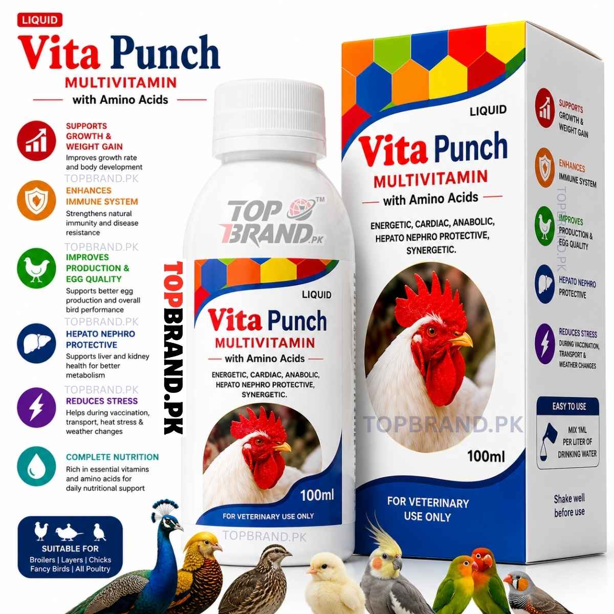 Vita Punch 100ml Poultry Multivitamin & Amino Acids for Birds