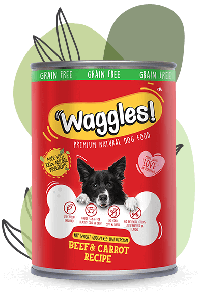 Waggles Grain Free Canned Food for Dogs – Beef & Carrot (400g)