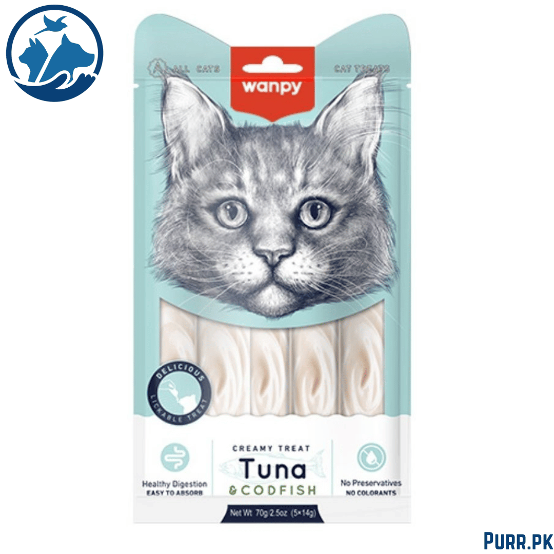 Wanpy Adult Cat Creamy Lickable Treat Tuna &amp; Codfish