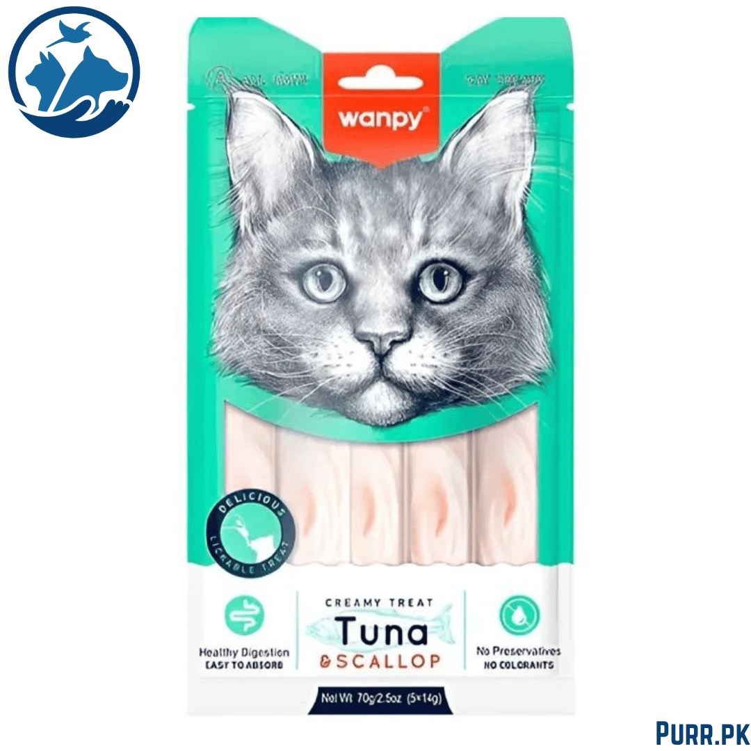 Wanpy Adult Cat Creamy Lickable Treat Tuna &amp; Scallop