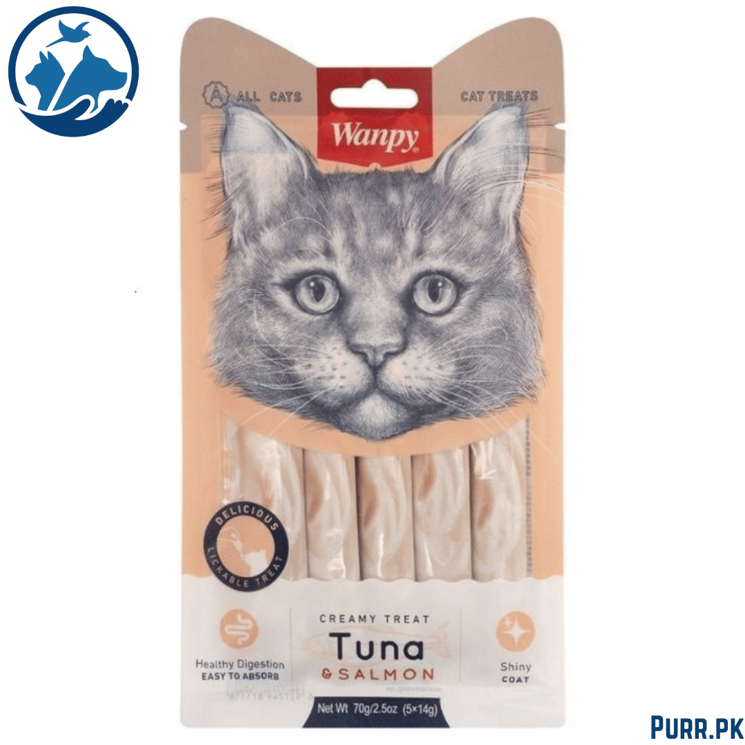 Wanpy Adult Cat Creamy Lickable Treats Tuna &amp; Salmon