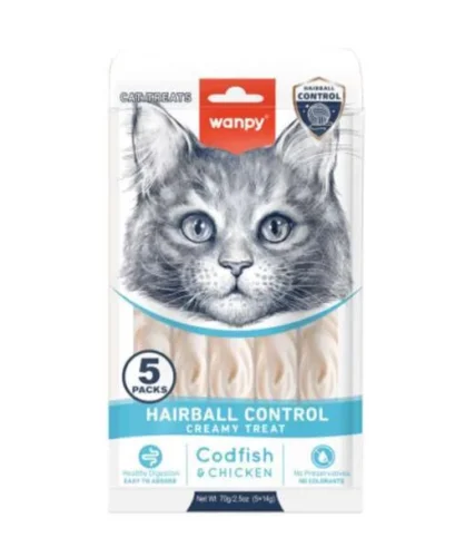 Wanpy Hairball Control Creamy Treat Codfish & Chicken