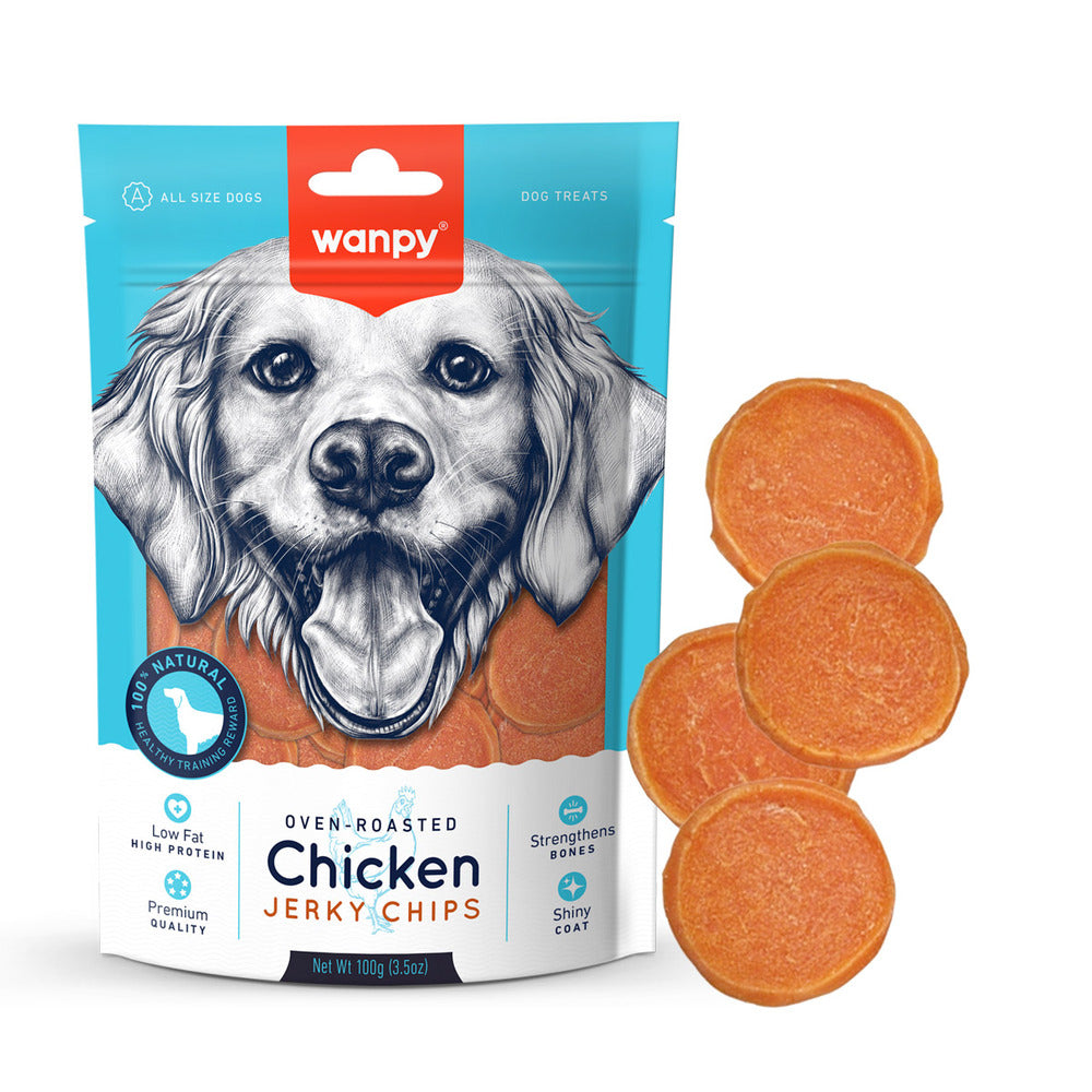 WANPY Chicken Jerky Chips Dog Treats (100gr) EXP: 5th AUGUST 2025