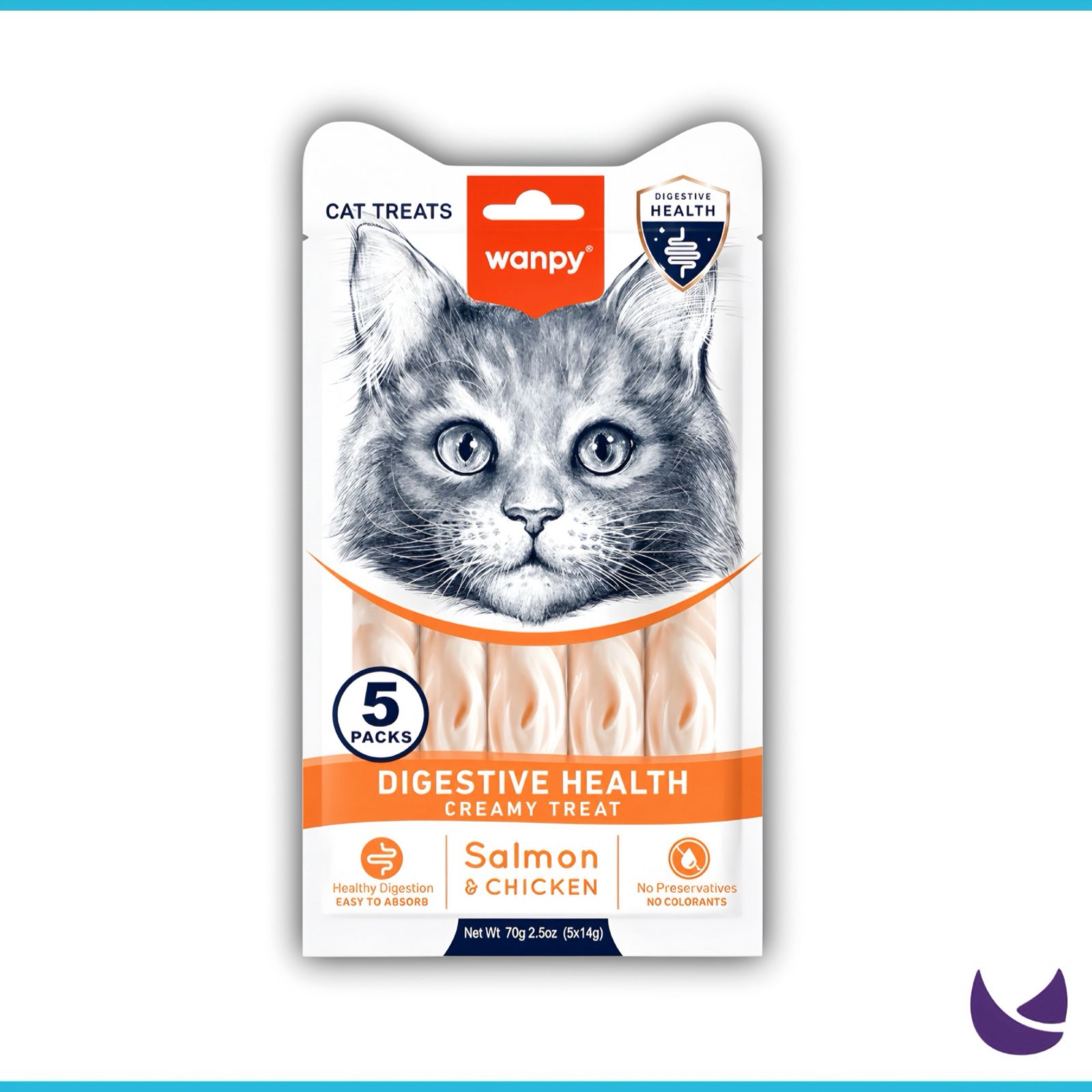 Wanpy Digestive Health Creamy Cat Treat Salmon & Chicken