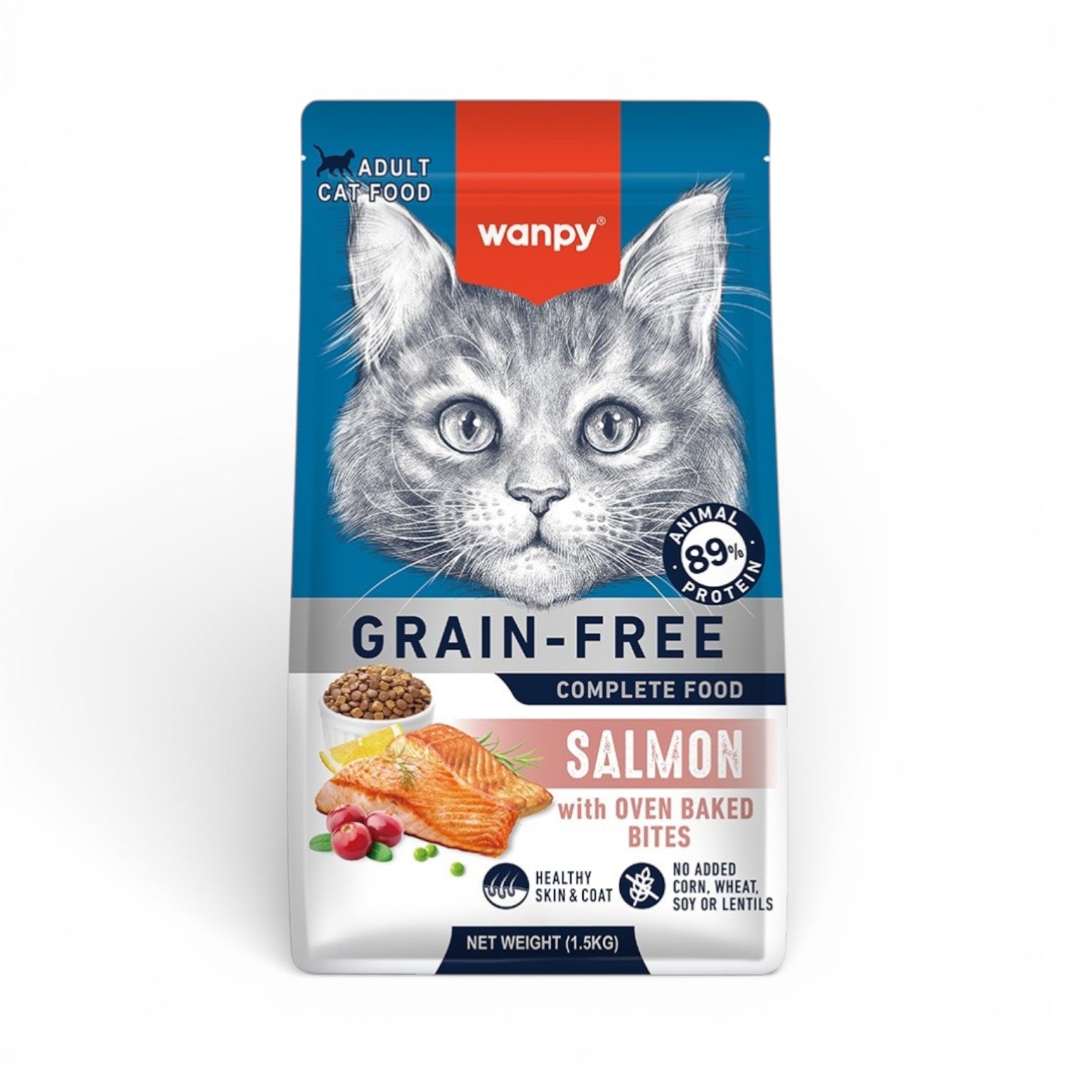 Wanpy Grain-Free Adult Cat Food Salmon 1.5kg | Pets Grocery Store
