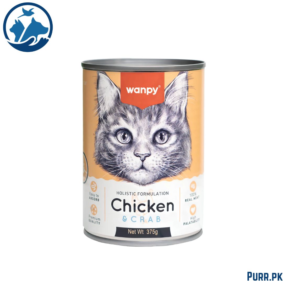 Wanpy Holistic Formulation Cat Can – Chicken + Crab (375g)
