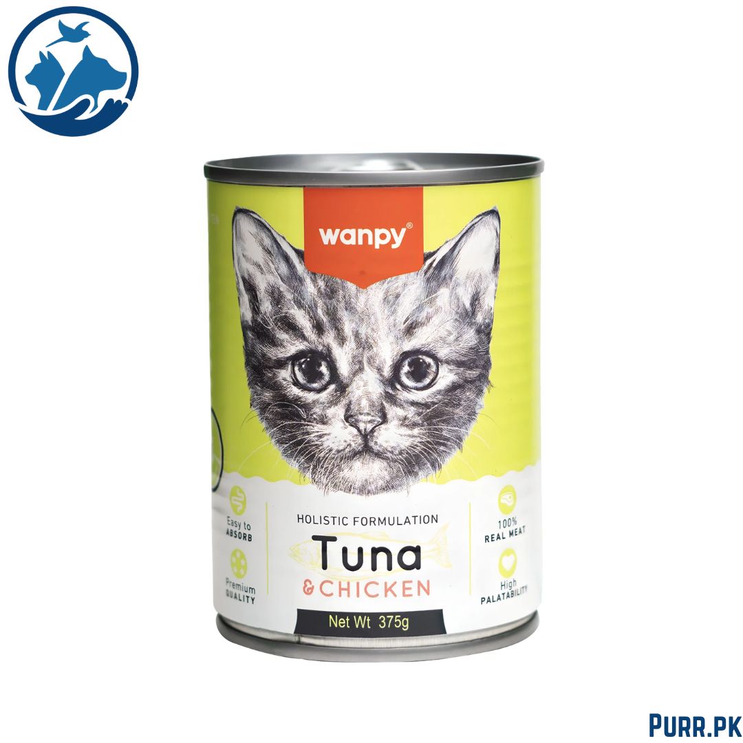 Wanpy Holistic Formulation Cat Can for Kitten – Tuna + Chicken (375g)