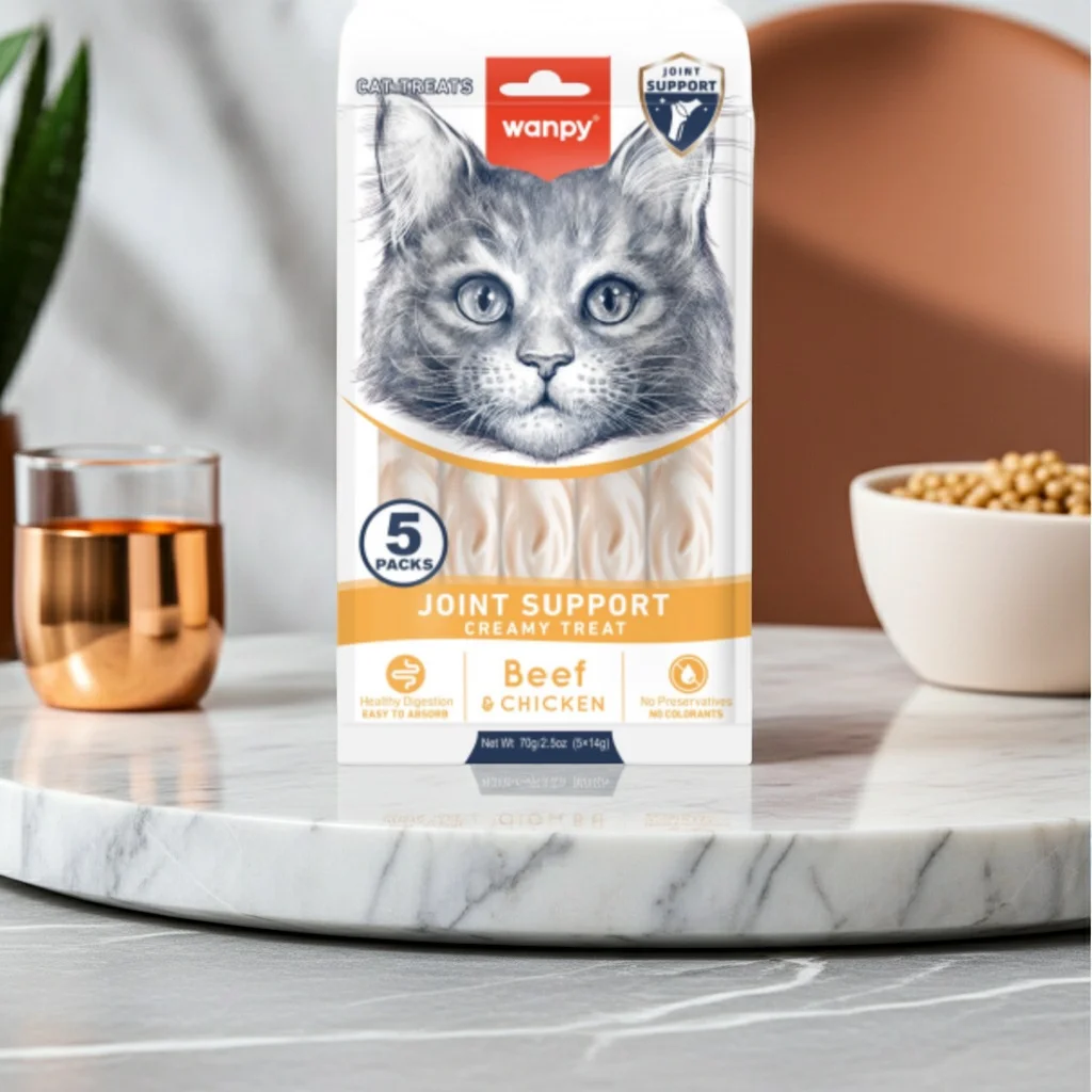 Wanpy Joint Support Creamy Cat Treat with Beef and Chicken