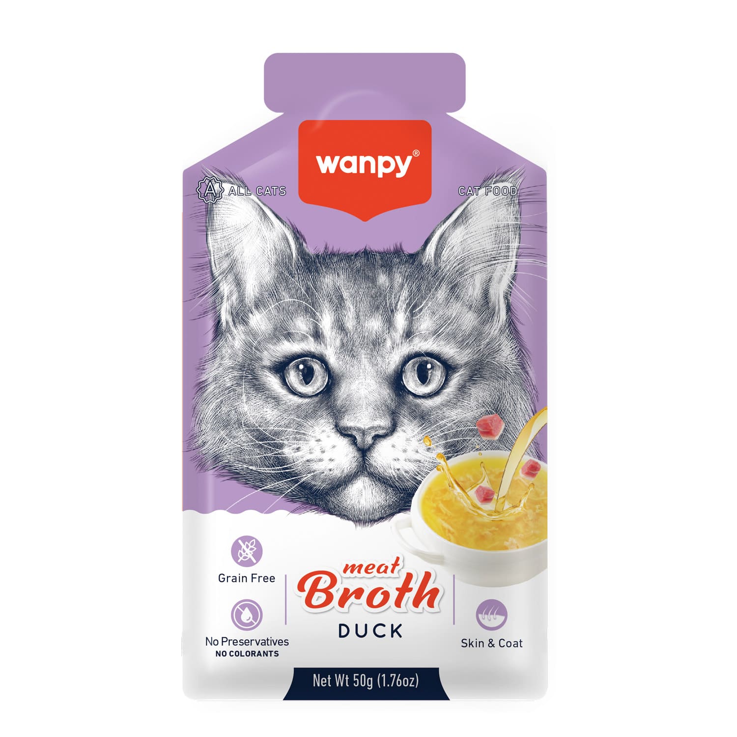 Wanpy Meat Broth Duck for Cats (50gm) 1Box 12pcs
