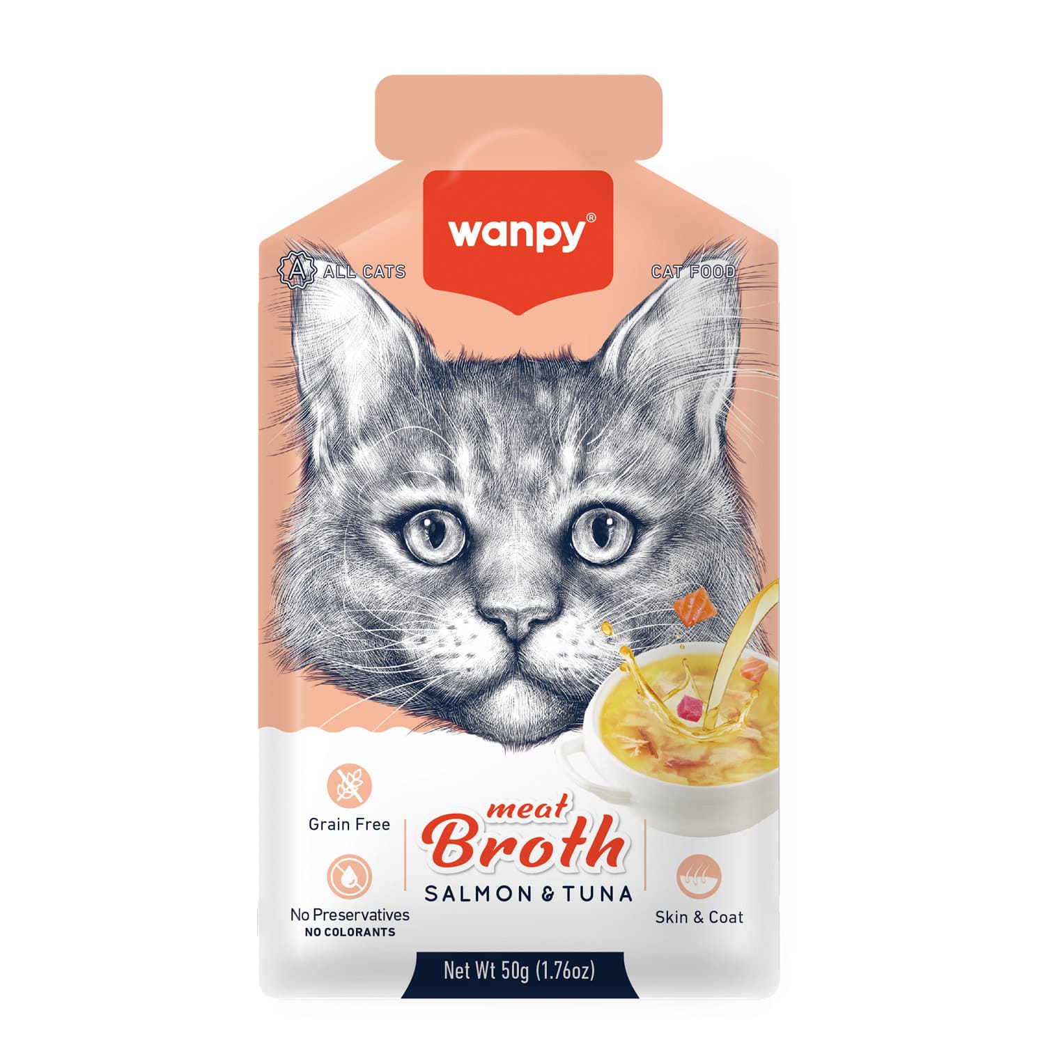 Wanpy Meat Broth Salmon & Tuna for Cats (50gm) 1Box 12pcs
