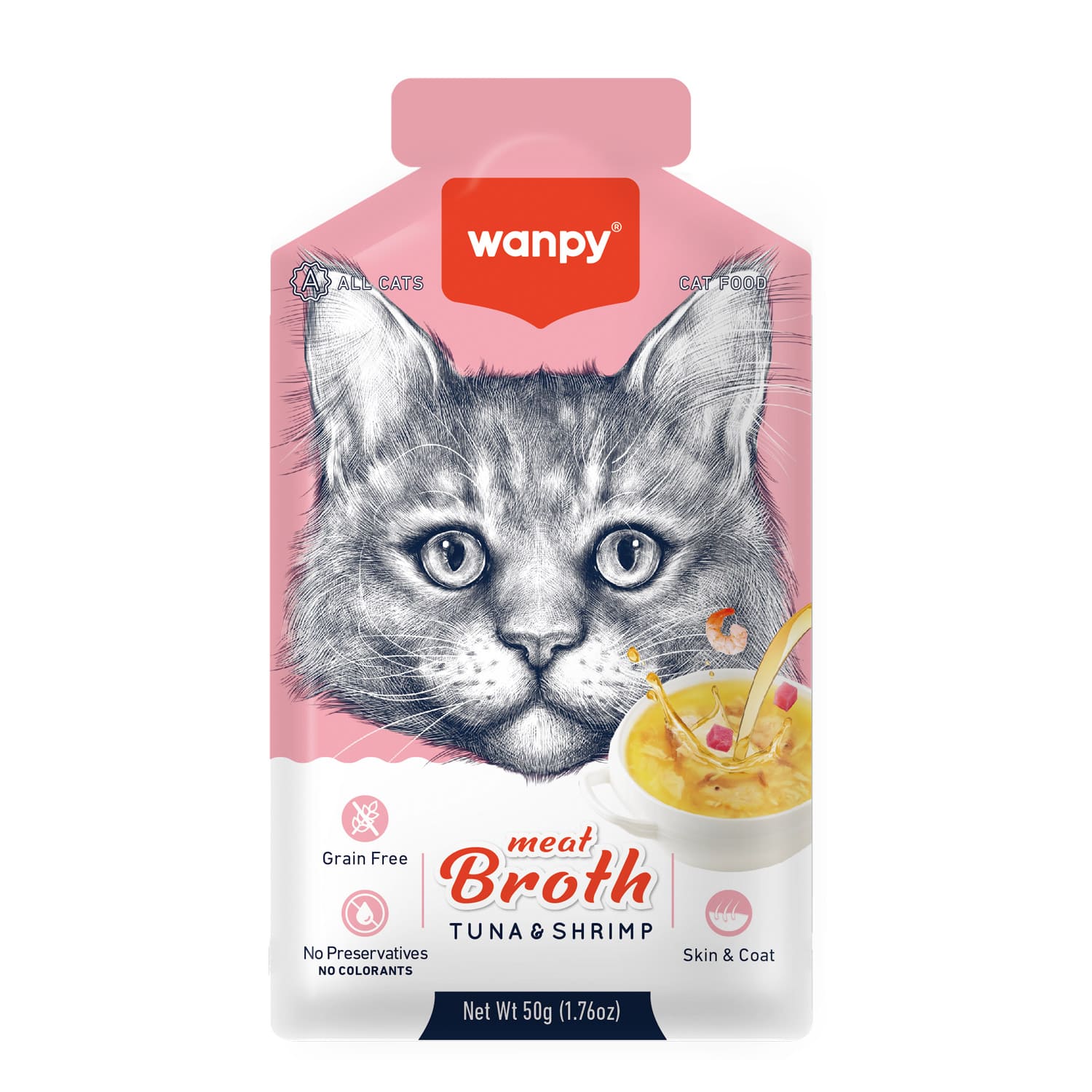 Wanpy Meat Broth Tuna & Shrimp for Cats (50gm) 1Box 12pcs